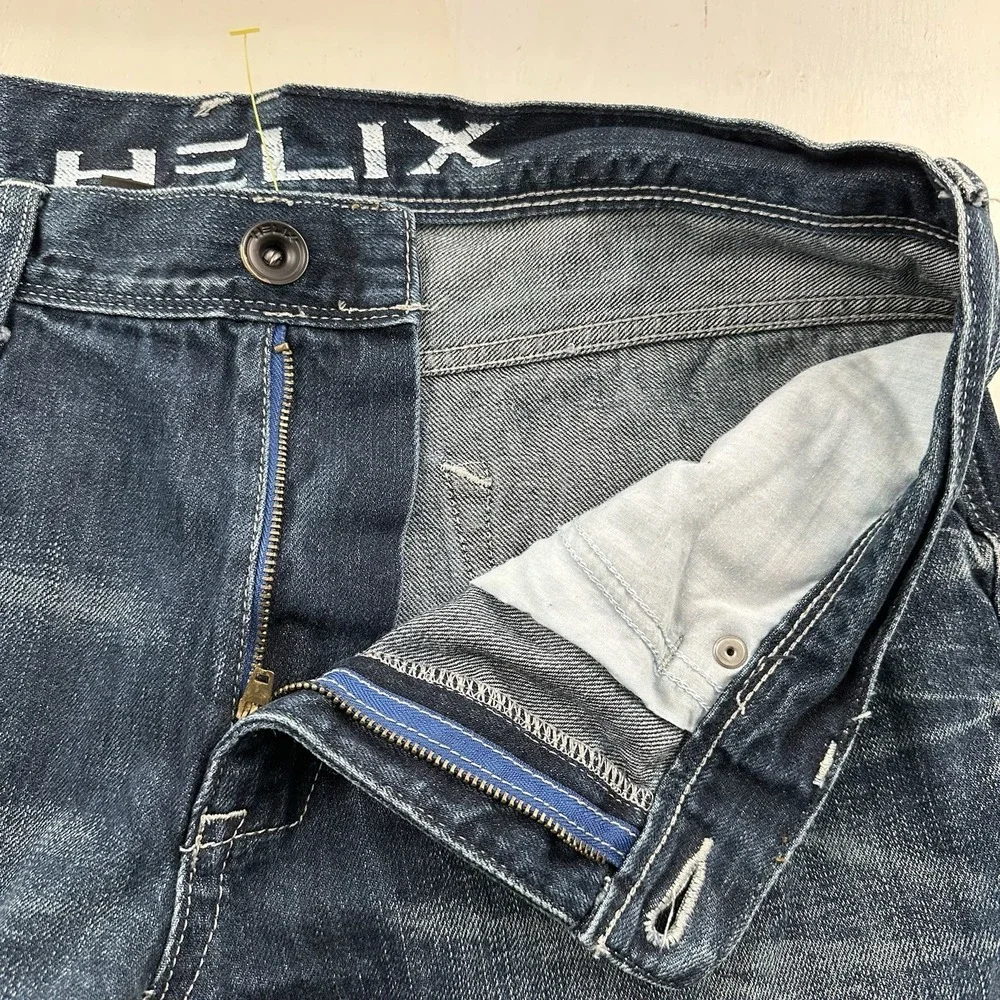 VTG Y2K Helix‎ Slim Boot Cut Jeans Men 34x30 Blue Medium Wash Denim Skate Grunge